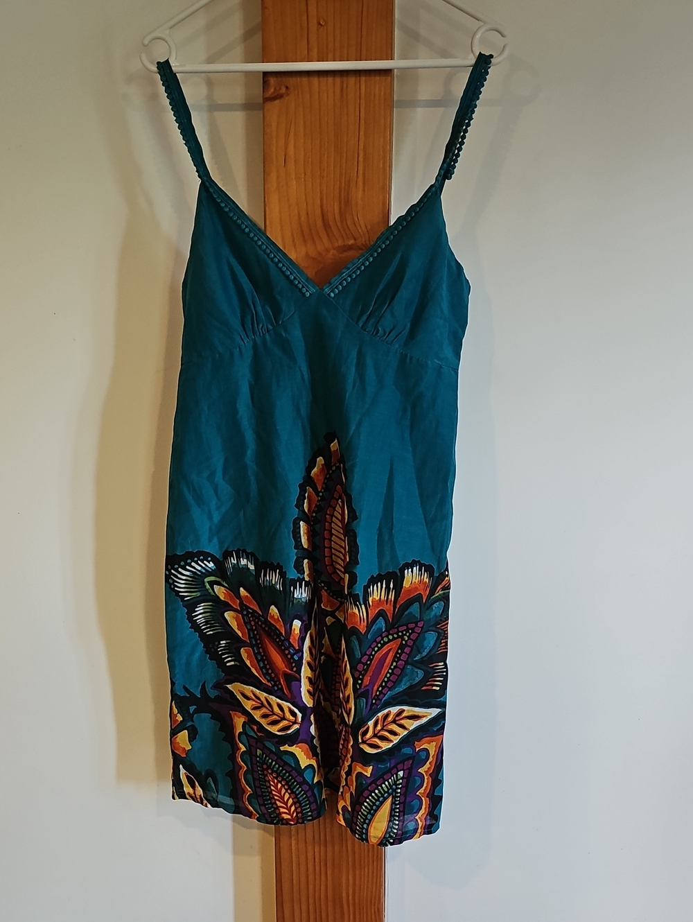 Aryeh Teal Camisole with Multicolor Paisley Print